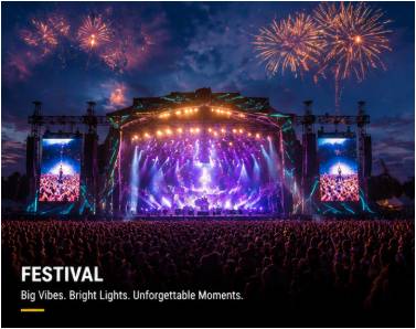 Professional festival lighting equipment for outdoor stage productions
