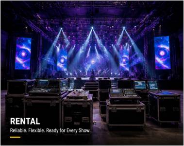 Professional rental company stage lighting equipment for touring and event productions